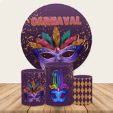 Aperturee Glitter Masquerade Carnaval Round Party Backdrop Kit
